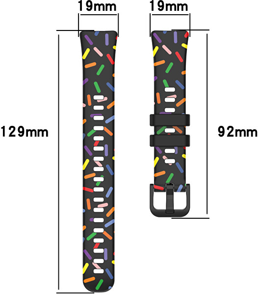 Silikonový řemínek s barevným motivem pro Huawei Watch Band 8 - Black