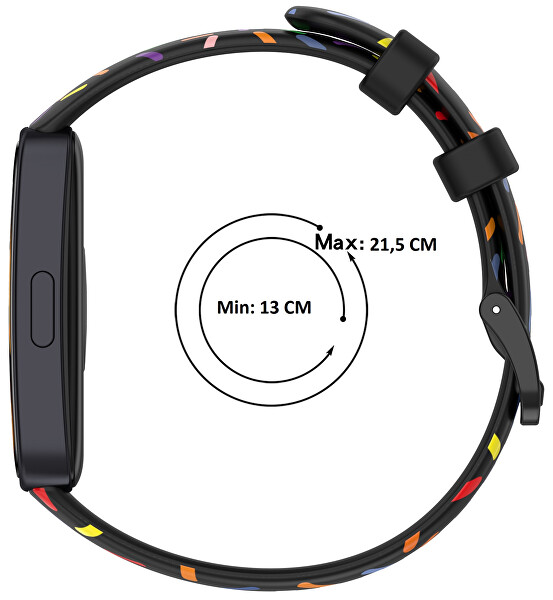 Színes mintázatú szilikon szíj Huawei Watch Band 8-hoz - Black