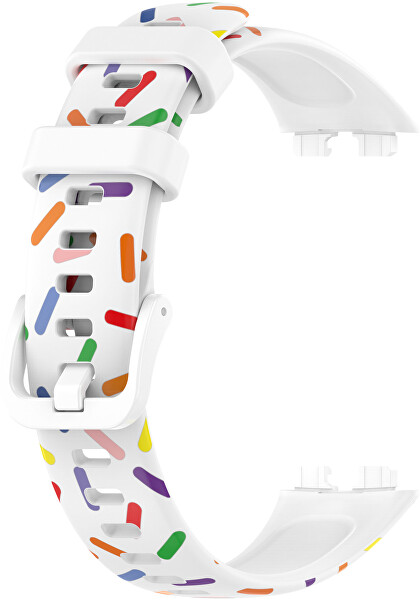 Színes mintázatú szilikon szíj Huawei Watch Band 8-hoz - White