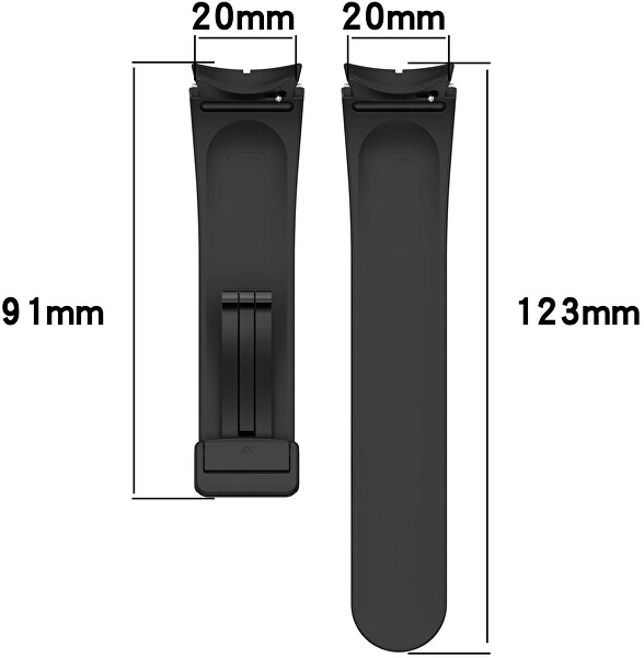 Curea din silicon cu cataramă neagră pentru Samsung Galaxy Watch 6/5/4 - Black
