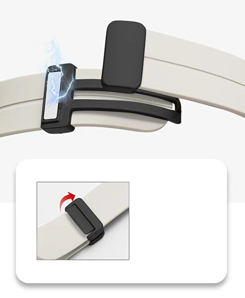 Silikonový řemínek s magnetickou sponou pro Apple Watch 38/40/41 mm - Black