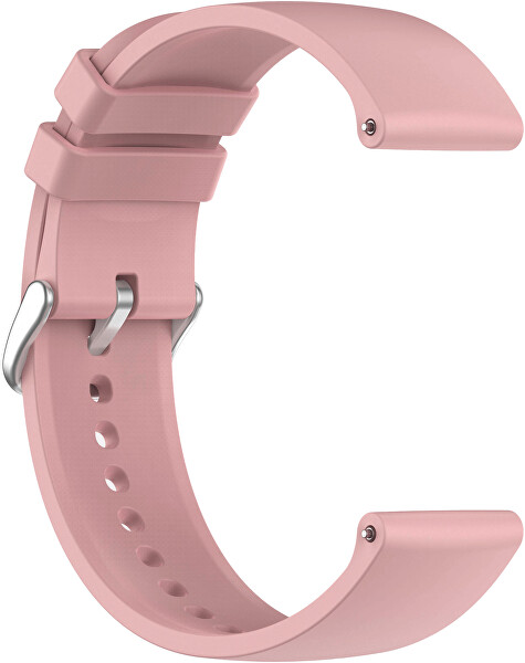 Cinturino universale in silicone con chiusura in argento 22 mm - Pink