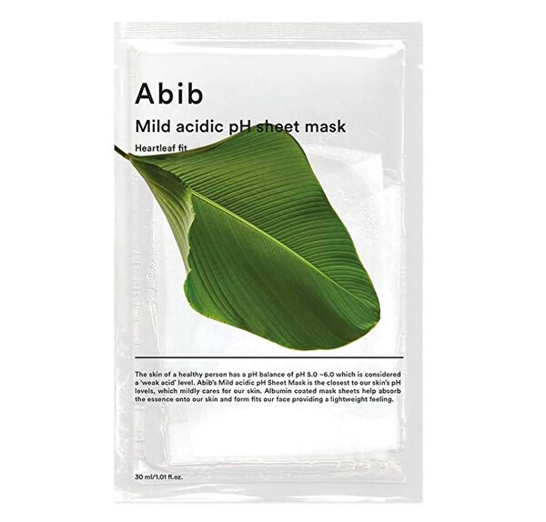 Zklidňující plátýnková maska Mild Acidic pH Heartleaf Fit (Sheet Mask) 30 ml