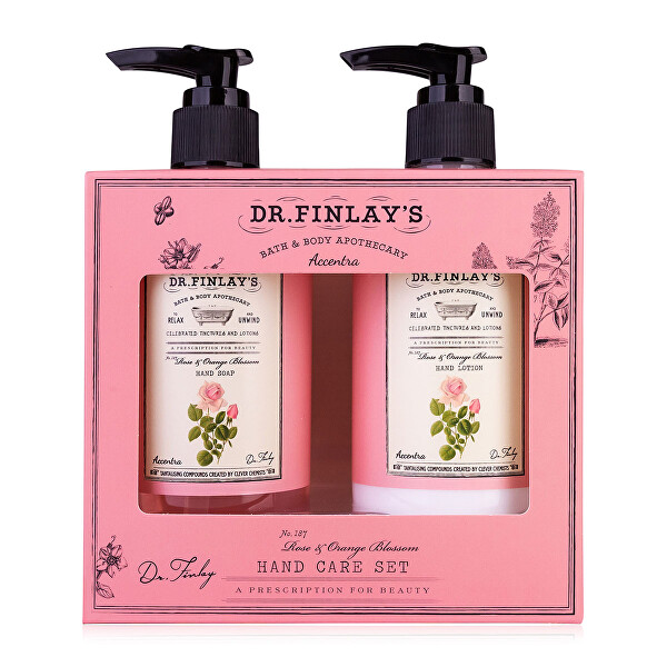 Dárková sada péče o ruce s pumpičkou Rose & Orange Blossom Dr. Finlay`s