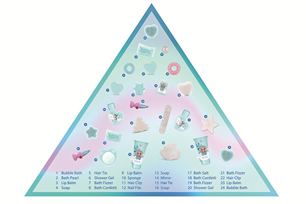 Dětský adventní kalendář Little Princess ve tvaru diamantu