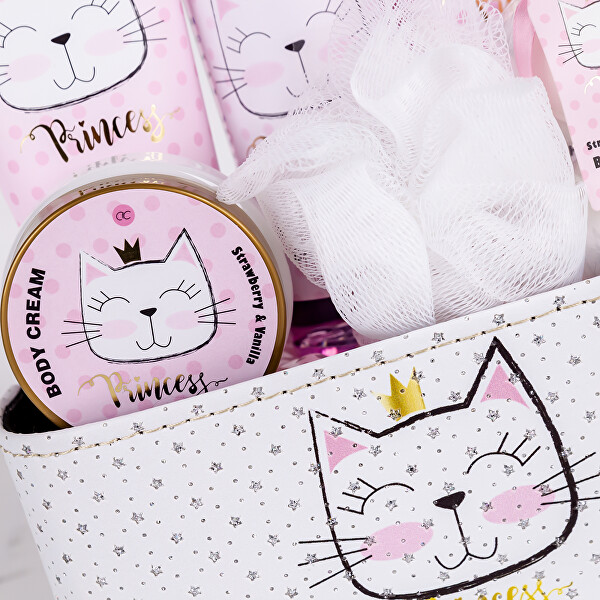 Dárková sada v třpytivém košíku Princess Kitty