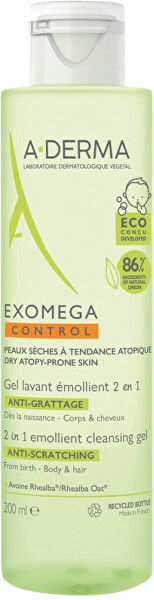 Reinigungsgel für trockene, zu Atopie neigende Haut 2 in 1 Exomega Control (Cleansing Gel) 200 ml