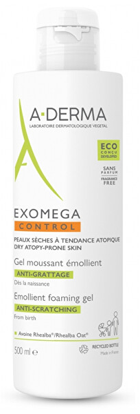 Zvláčňující pěnivý gel pro suchou pokožku se sklonem k atopickému ekzému Exomega Control (Emollient Foaming Gel) 500 ml