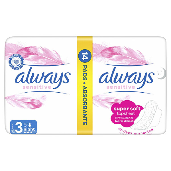 Noční hygienické vložky Ultra Sensitive Night Duo 14 ks