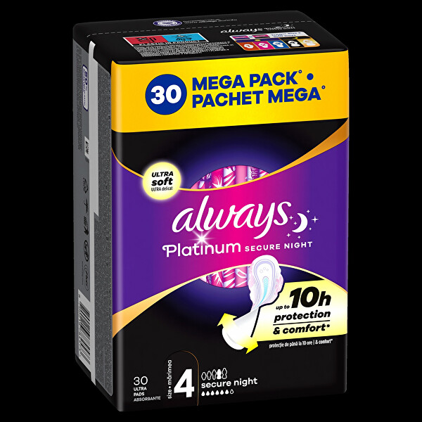 Noční hygienické vložky Platinum Ultra Secure Night Mega 30 ks