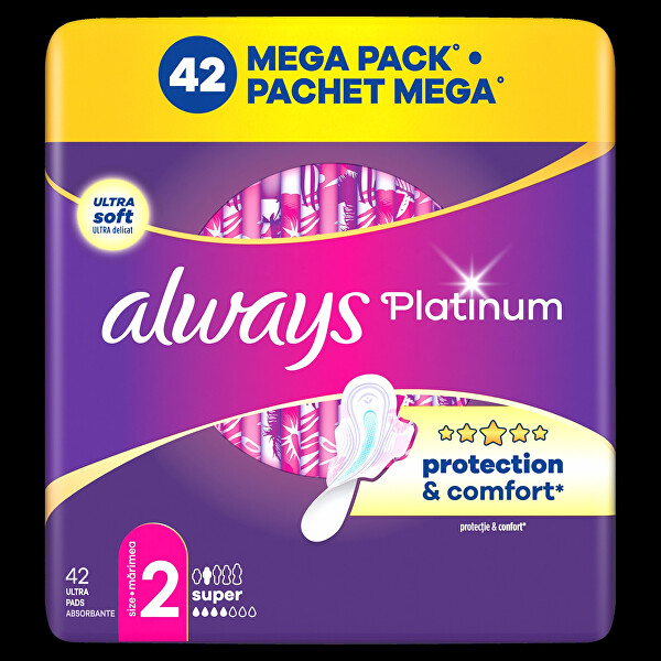 Egészségügyi betétek Platinum Ultra Super Mega 42 db