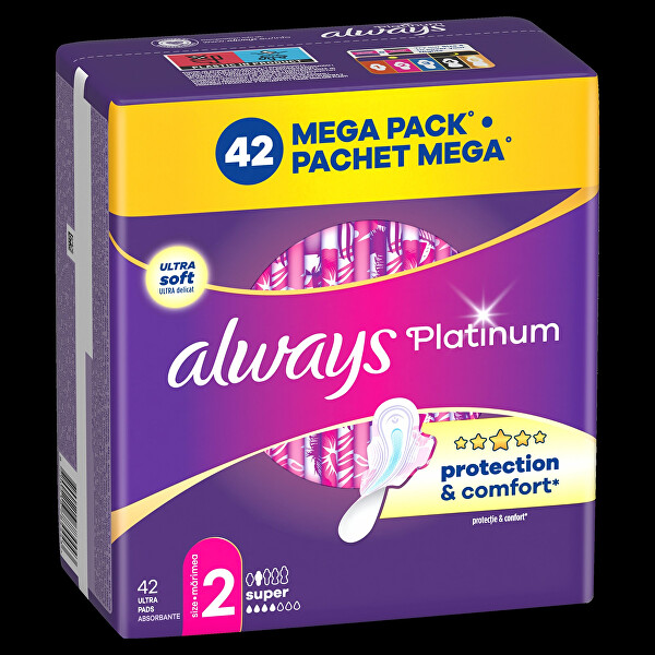 Egészségügyi betétek Platinum Ultra Super Mega 42 db