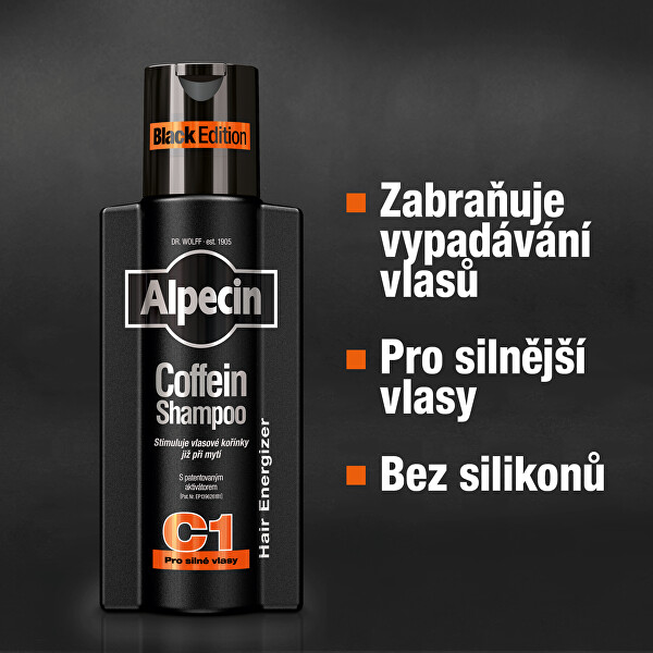 Kofeinový šampon proti vypadávání vlasů C1 Black Edition (Coffein Shampoo) 375 ml