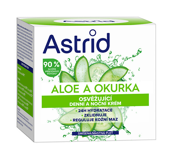 Osvěžující denní a noční krém Aloe a okurka 50 ml