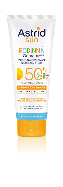 Rodinné mlieko na opaľovanie na tvár a telo SPF 50+ 250 ml