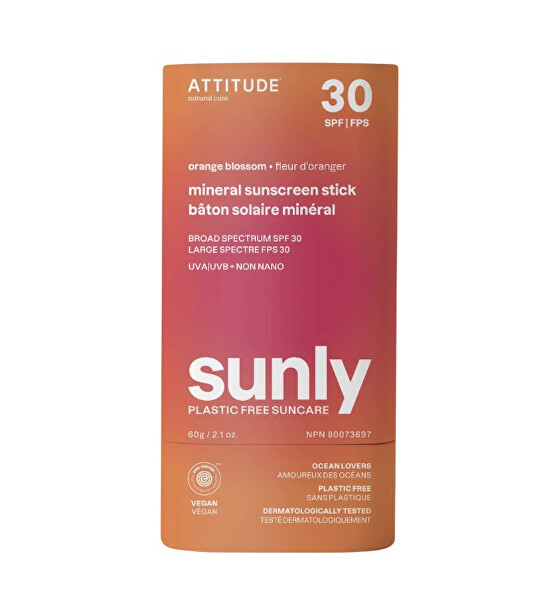 Stick de protecție mineral pentru corp Orange Blossom SPF 30 Sunly (Mineral Sunscreen Stick) 60 g