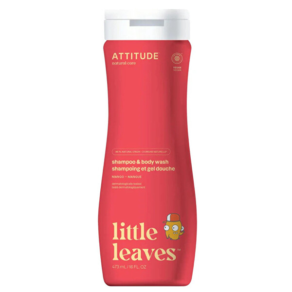 Detské telové mydlo a šampón Little Leaves Mango 473 ml