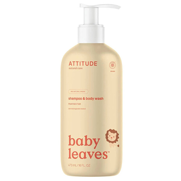 Dětské tělové mýdlo a šampon s vůní hruškové šťávy Baby Leaves (Shampoo & Body Wash) 473 ml