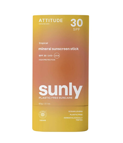 Minerální ochranná tyčinka na tělo Tropical SPF 30 Sunly (Mineral Sunscreen Stick) 60 g