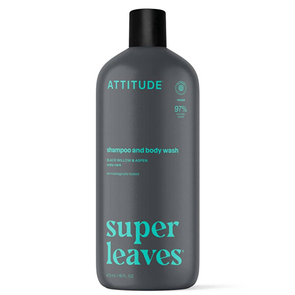 Pánsky šampón proti lupinám a telové mydlo 2v1 Super Leaves (Shampoo and Body Wash) 473 ml