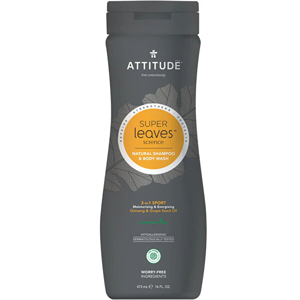 Přírodní pánský šampon a tělové mýdlo 2v1 Super Leaves (Shampoo & Body Wash) 473 ml