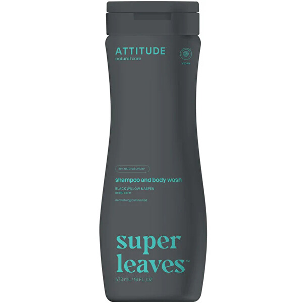 Přírodní pánský šampon proti lupům a tělové mýdlo 2v1 Super Leaves (Shampoo and Body Wash) 473 ml