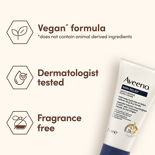 Hydratační krém na ruce bez parfemace Skin Relief (Moisturising Hand Cream) 75 ml