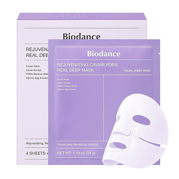 Sada pleťových masek Rejuvenating Caviar PDRN Real Deep Mask 4 x 34 g