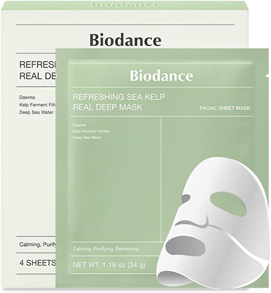 Zklidňující pleťová maska Refreshing Sea Kelp (Real Deep Mask) 4 ks