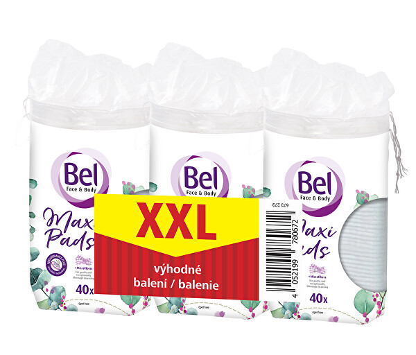 Sada oválných odličovacích tamponů Face & Body Cosmetic 3 x 40 ks
