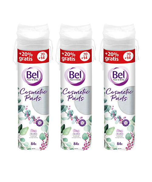 Sada kulatých odličovacích tamponů Cosmetic 3 x 84 ks