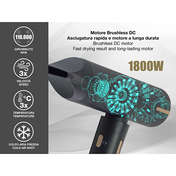 Vysoušeč vlasů s bezkartáčovým motorem P301ASC010