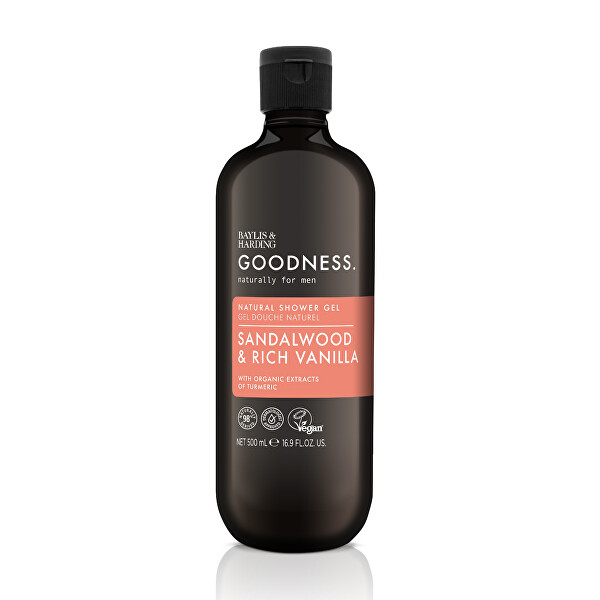 Pánsky sprchový gél Goodness Mens Santalové drevo & Vanilka 500 ml