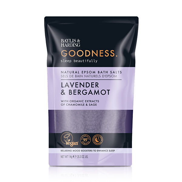 Sůl do koupele Goodness Sleep Levandule & Bergamot Bath Salts 1000 g