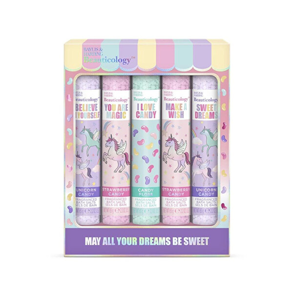 Set cadou de sare de baie Unicorn 5 buc