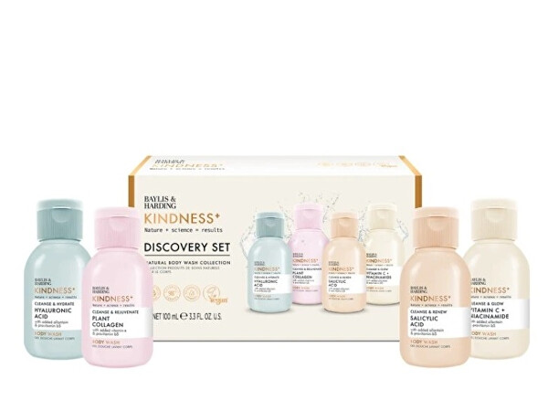 Dárková sada sprchových gelů Kindness+ Discovery Gift Set 4 x 100 ml
