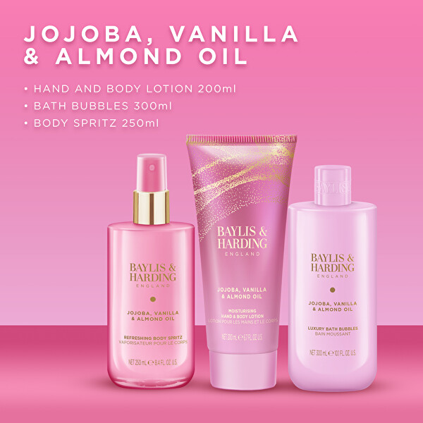 Dárková sada péče o tělo Jojoba, Vanilla & Almond Oil 3 ks