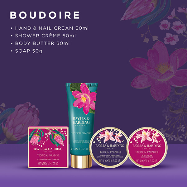 Dárková sada v plechové dóze Boudoire Tropical Paradise 4 ks