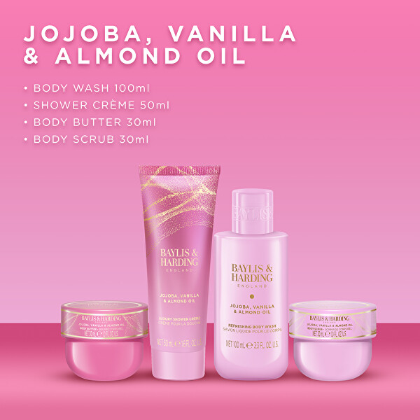 Dárková sada v plechové dóze Jojoba, Vanilla & Almond Oil 4 ks