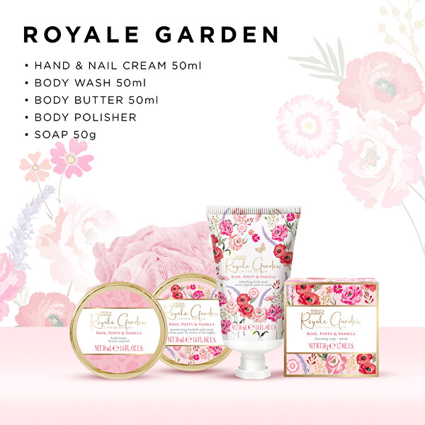 Dárková sada péče o tělo v plechové dóze Royale Garden 5 ks