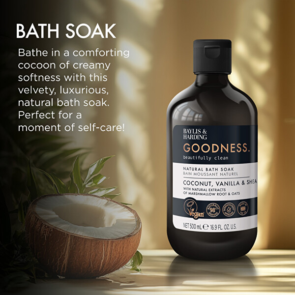 Pena do kúpeľa Goodness Kokos, Vanilka & Shea Bath Soak 500 ml
