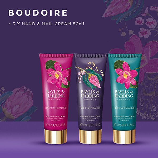 Dárková sada krémů na ruce Boudoire Tropical Paradise 3 ks