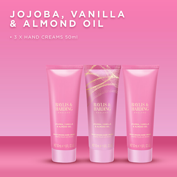 Dárková sada krémů na ruce Jojoba, Vanilla & Almond Oil 3 ks