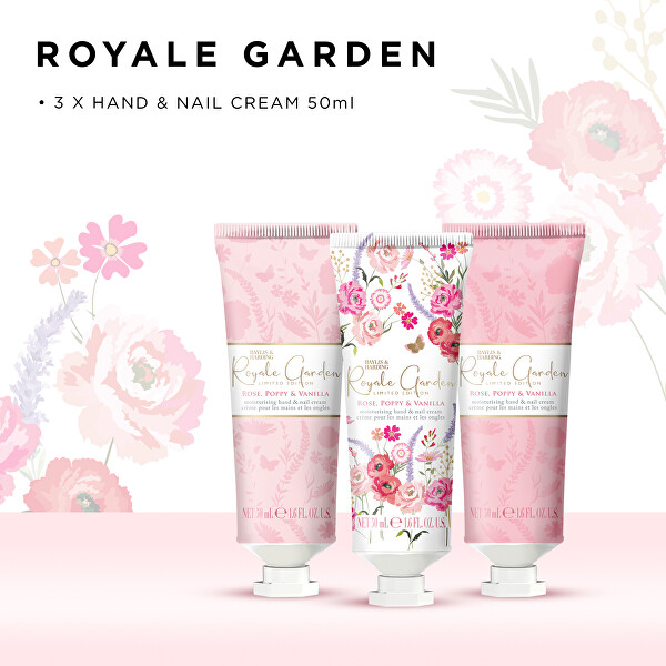 Dárková sada krémů na ruce Royale Garden 3 ks