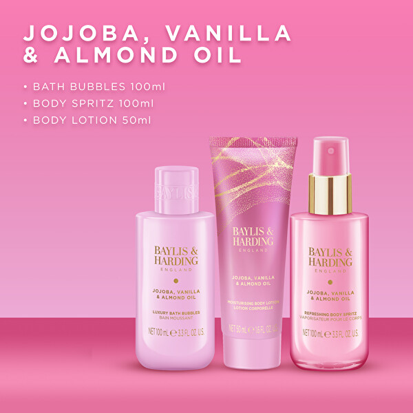 Dárková sada Jojoba, Vanilla & Almond Oil 3 ks