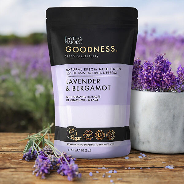 Sůl do koupele Goodness Sleep Levandule & Bergamot Bath Salts 1000 g