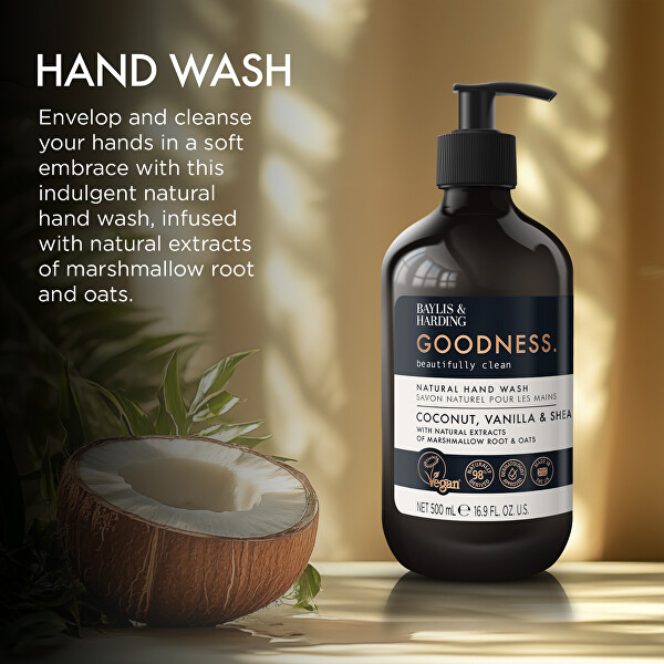 Tekuté mýdlo na ruce Goodness Kokos, Vanilka & Shea Hand Wash 500 ml