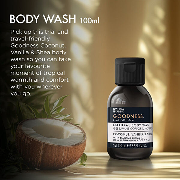 Tělové mýdlo Goodness Kokos, Vanilka & Shea Body Wash 100 ml