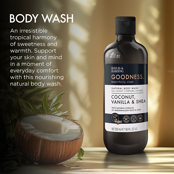 Tělové mýdlo Goodness Kokos, Vanilka & Shea Body Wash 500 ml