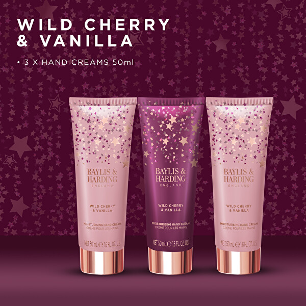 Darčeková sada krémov na ruky Wild Cherry & Vanilla 3 ks
